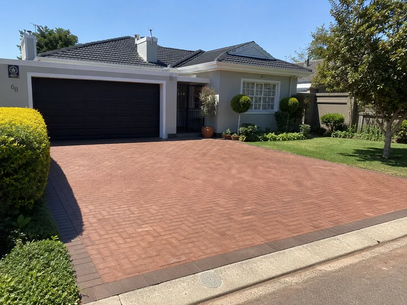 Freshly laid brick paver driveway in Cape Town