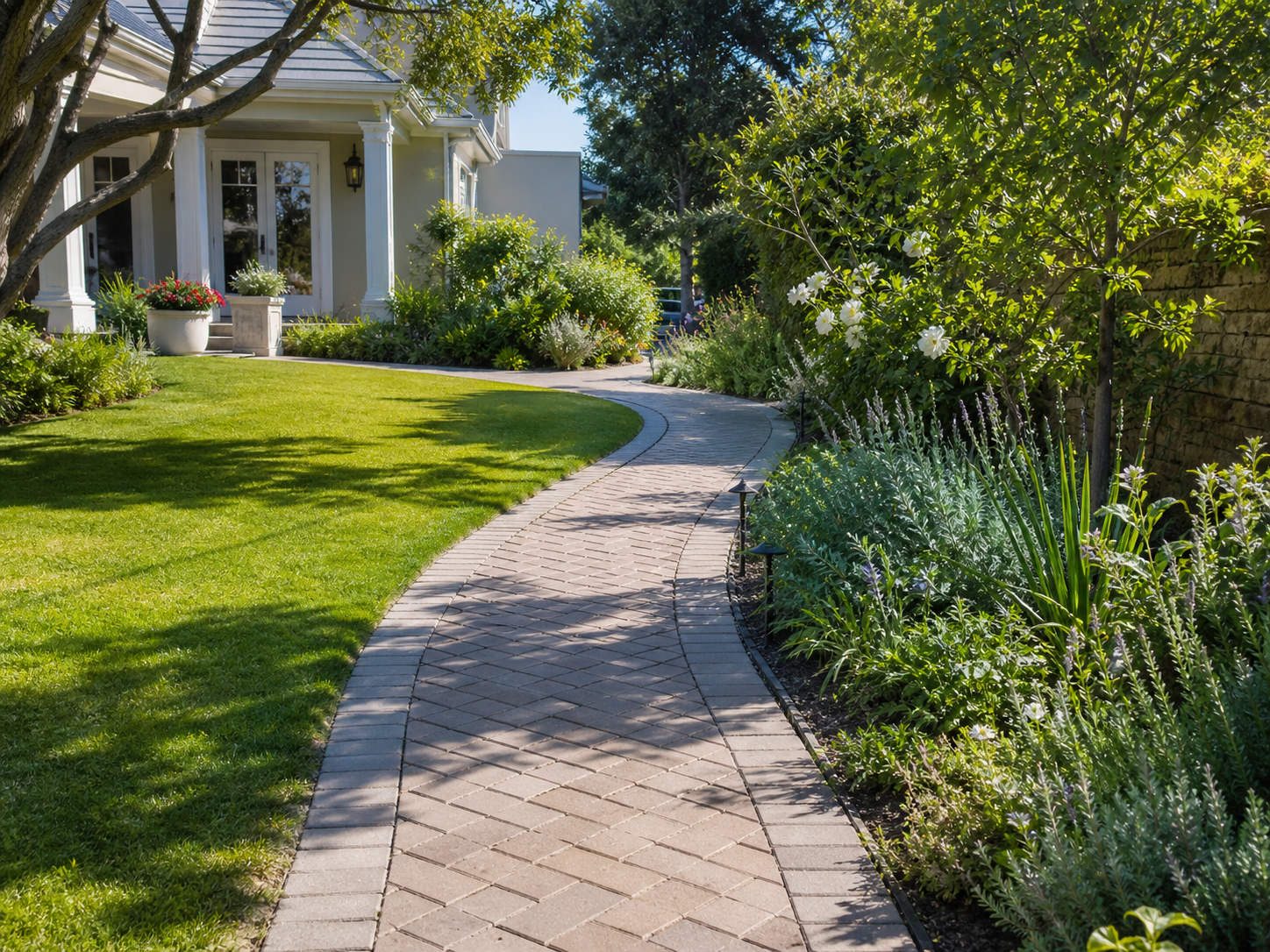 Neatly laid garden pathway in Cape Town