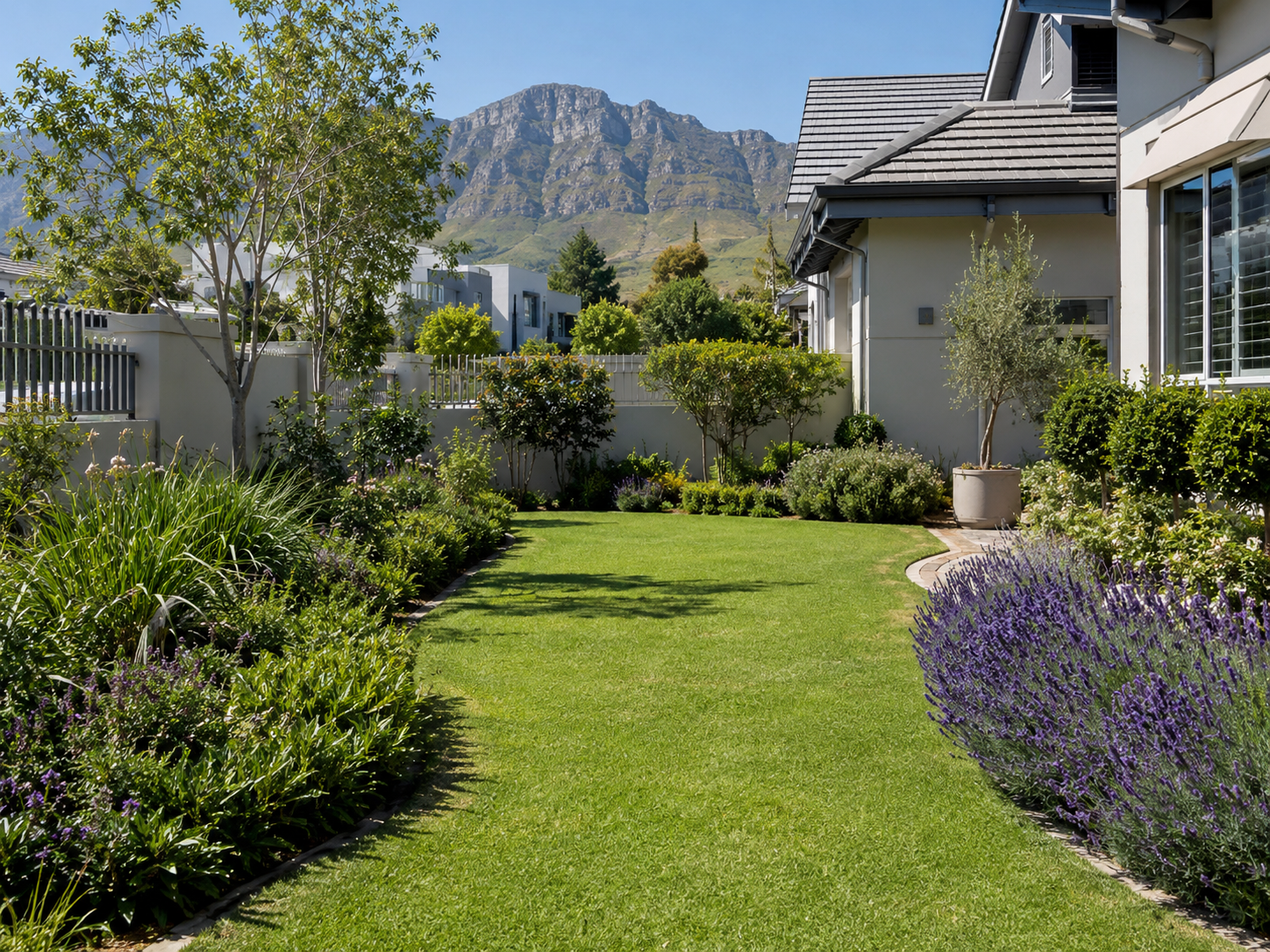 Landscaped garden with turf in Cape Town