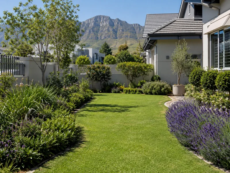 Landscaped garden with turf in Cape Town